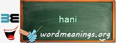 WordMeaning blackboard for hani